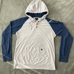 Vintage DC Shoes Men's Pullover Hoodie Henley Medium Skater Grunge 2000's